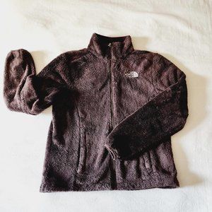 VINTAGE 90'S THE NORTH FACE FLEECE SPELLOUT ZIP UP BROWN